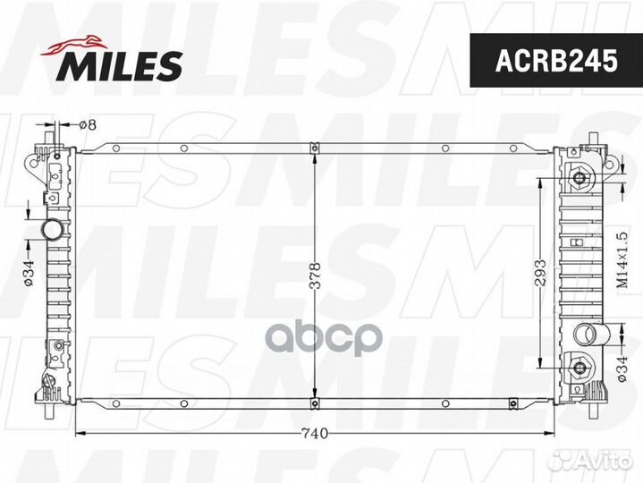 Acrb245 Радиатор ssangyong NEW actyon A/T 10- A