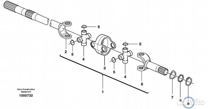 6190292M1 Стопорное кольцо полуоси экскаватор
