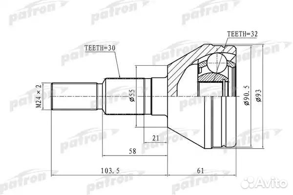 ШРУС наружн 30x55x32 chevrolet malibu 97-03 classic 04-05 oldsmobile alero 99-04 pontiac grand AM 01