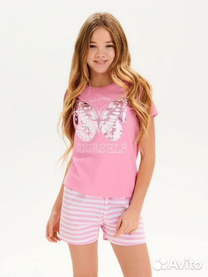 Пижама футболка и шорты на девочку подростка