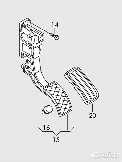 Педаль газа Volkswagen Amarok 4WD АКПП япония csha