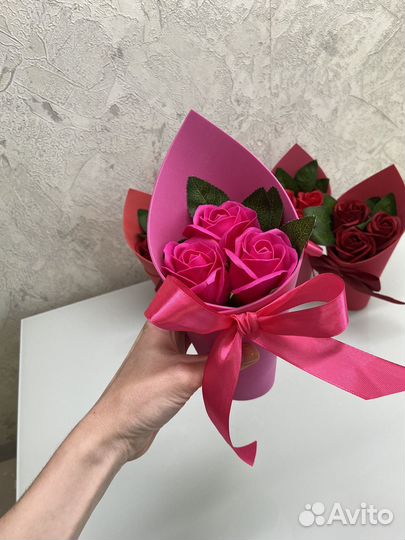 Букетики из мыльных роз