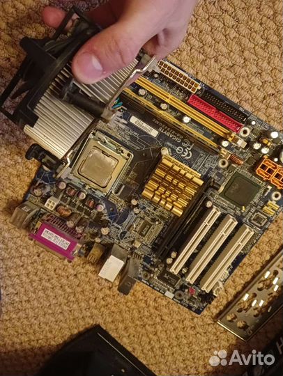 Мат плата с процессором, кулером и озу