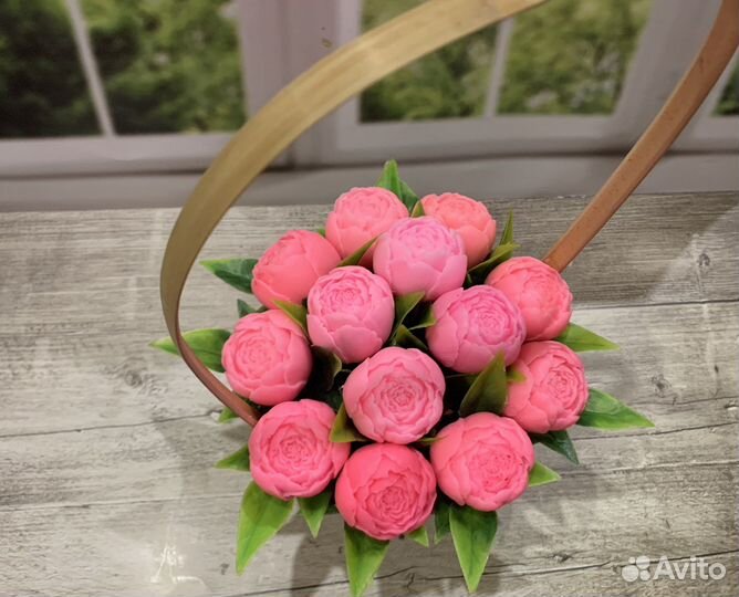 Мыло ручной работы пионы