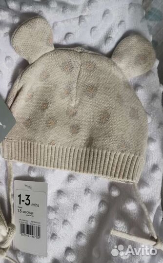 Новая Шапка детская Mothercare 1-3 месяца