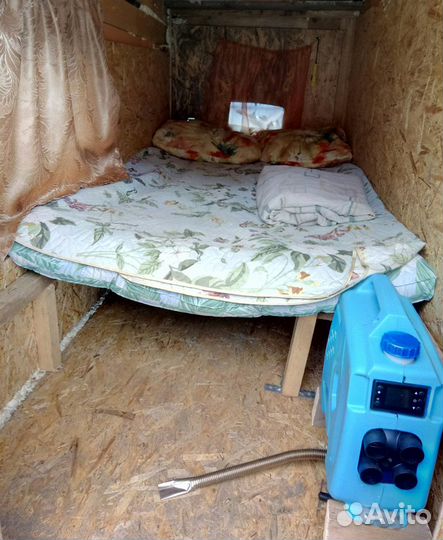 Жилой модуль с отопителем, в прицеп