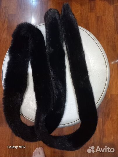 Пояс норковый чёрный бриллиант