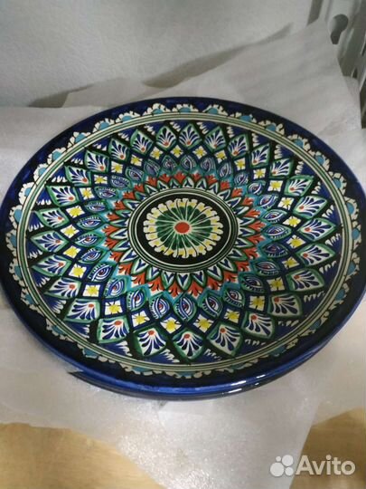 Ляган с синей каймой 32 см