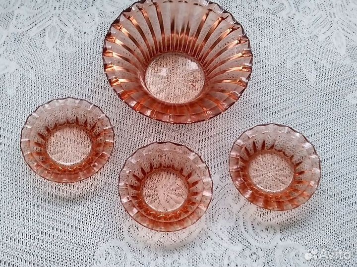 Розетки для варенья СССР карамельное стекло 3шт