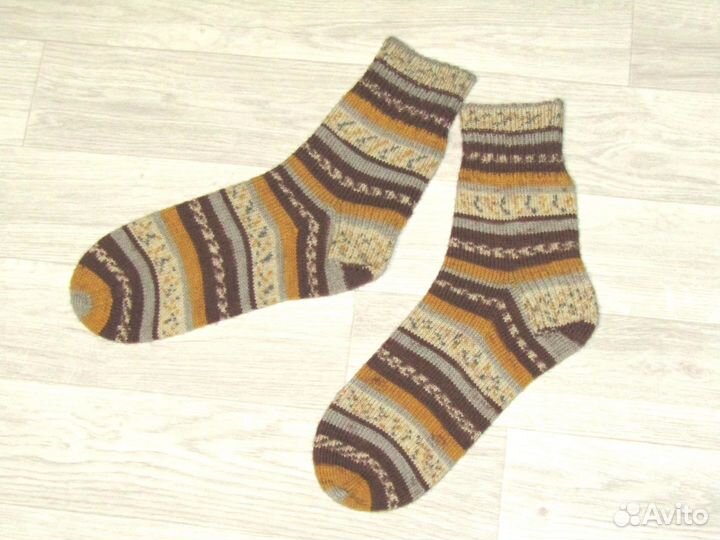Вязаные теплые шерстяные носки
