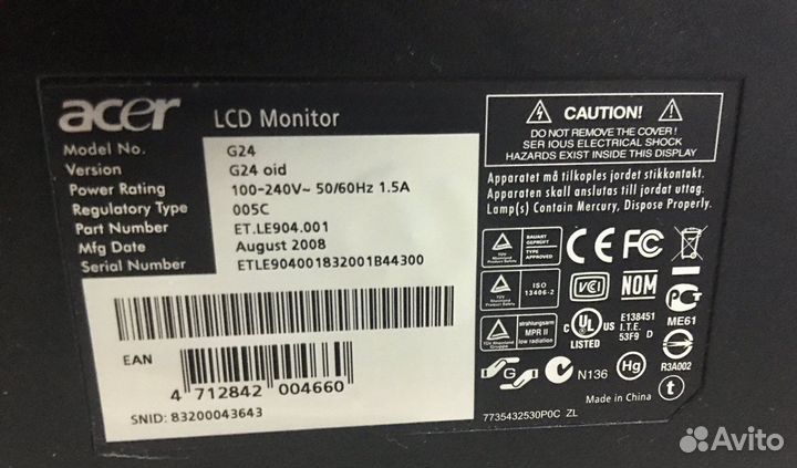 Монитор Acer Predator G24