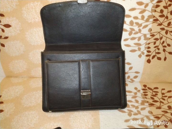 Мужской кожаный портфель для ноутбука+А4