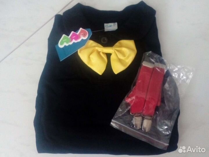 Шорты + боди галстук бабочка подтяжки 18-24мес