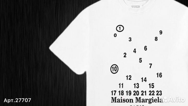 Maison margiela футболка белая принт (лого) 40(XXS)