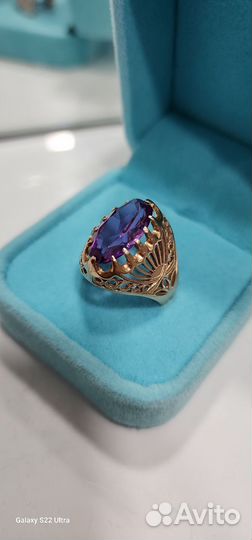 Золотое кольцо СССР 583. 5.5гр. с Алксандитом