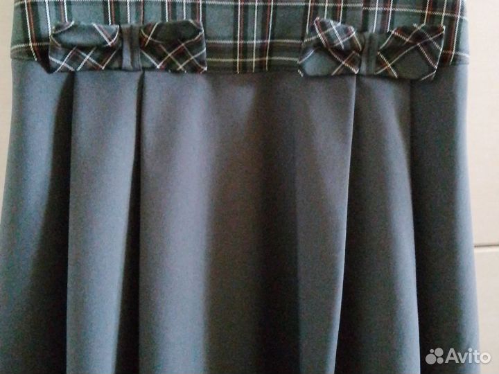 Платье школьное форма сарафан 128 жилет юбка