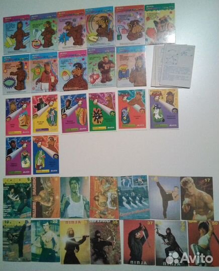 Обертки, карточки, стикеры, календари из 90-ых