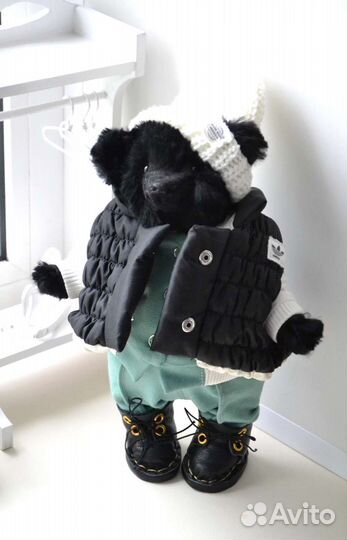 Стильный мишка в технике тедди