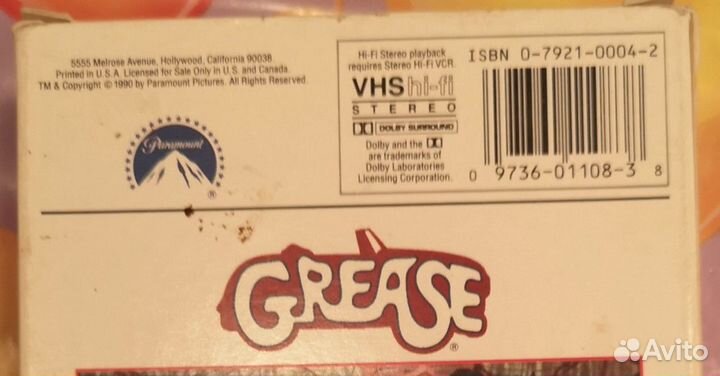 Фильм Бриолин (Grease) видеокассета Оригинал США