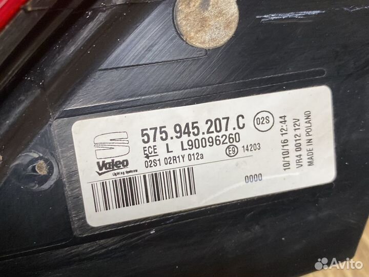 Seat ateca задний левый фонарь