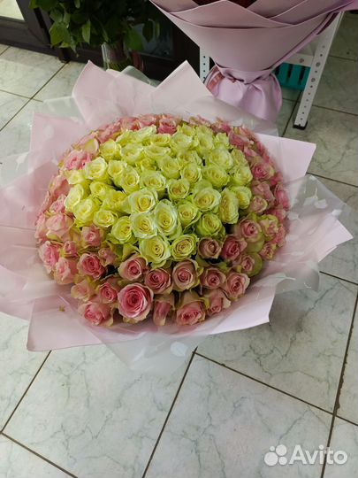 Цветы букеты 101 роза