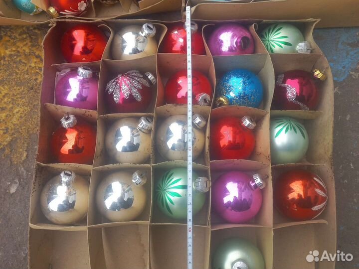 Елочные игрушки гдр шары из стекла