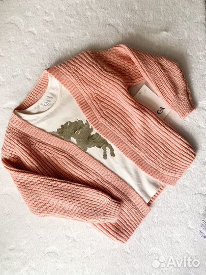 Лонгслив и кардиган для девочки