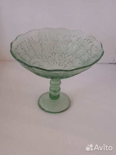 Ваза -конфетница медовое стекло