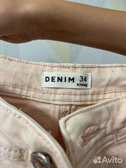 Широкие джинсы нежно-розовые из Sin Say 34 размер