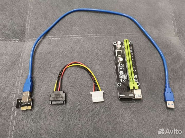 Райзер pci-e x1 - x16 ver. 006 molex - SATA