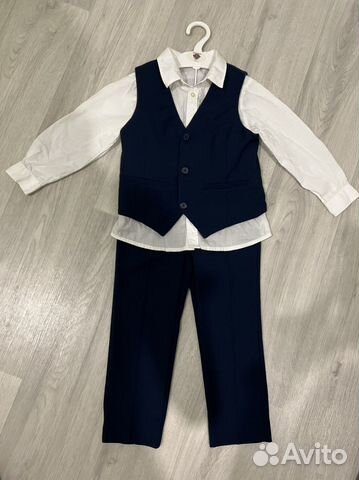 Костюм (Рубашка+брюки+жилет). Размер 104
