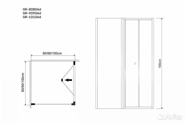 Душевой уголок Grossman Advans GR-9090Ad 90х90