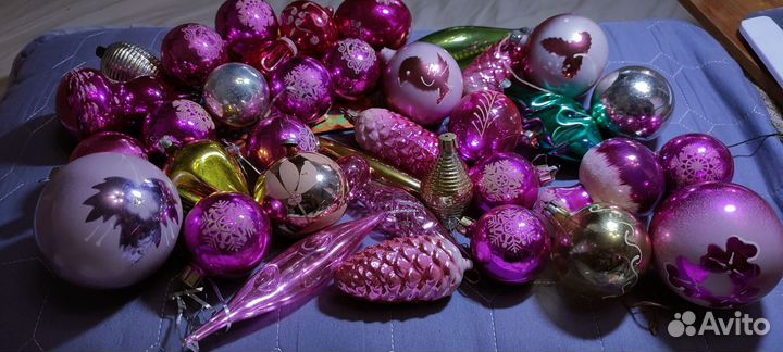 Елочные игрушки стекло СССР