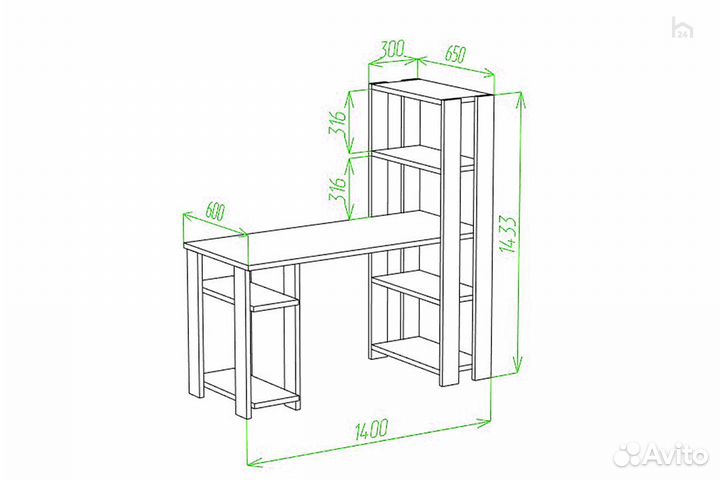 Стол компьютерный Slim стн-145/140 вк