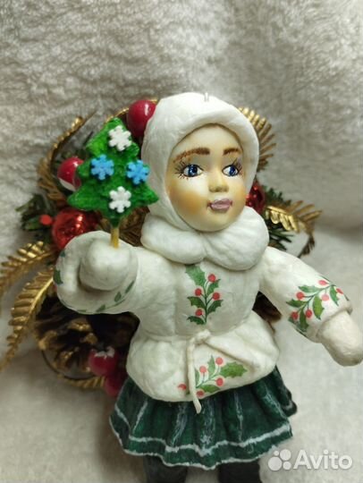 Елочные игрушки из ваты