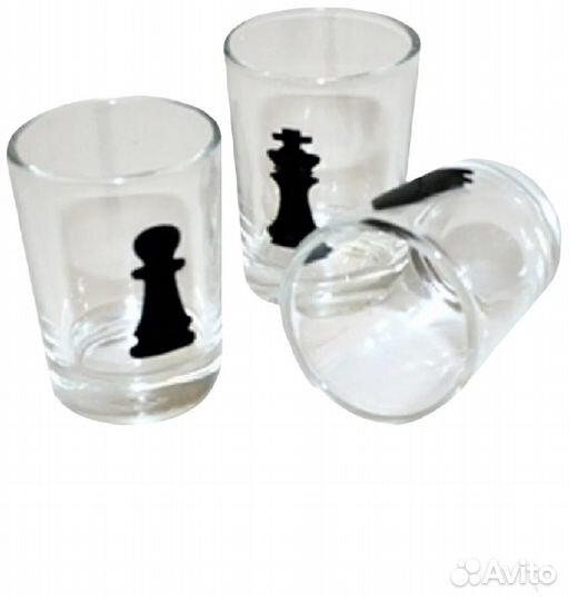 Алкогольные шахматы со стопками, 32 рюмки, поле 33