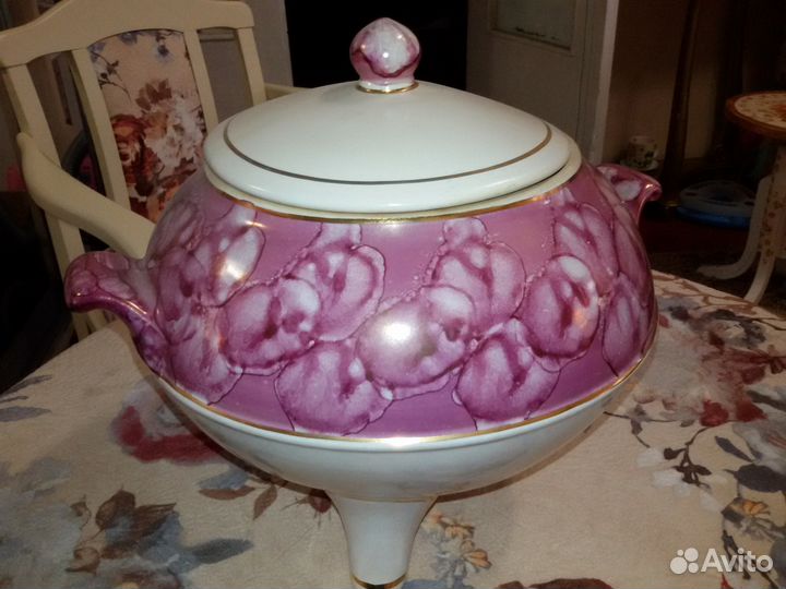 Посуда советских времен - крюшонница с чашками