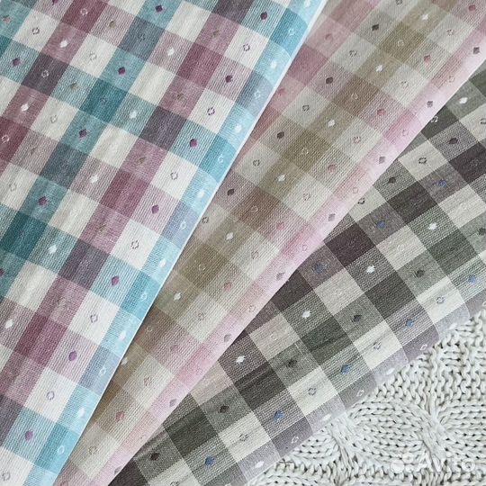 Фактурный хлопок (клетка Виши) Корея