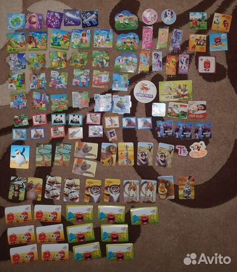 Киндер сюрприз закладки фишки карточки наклейки