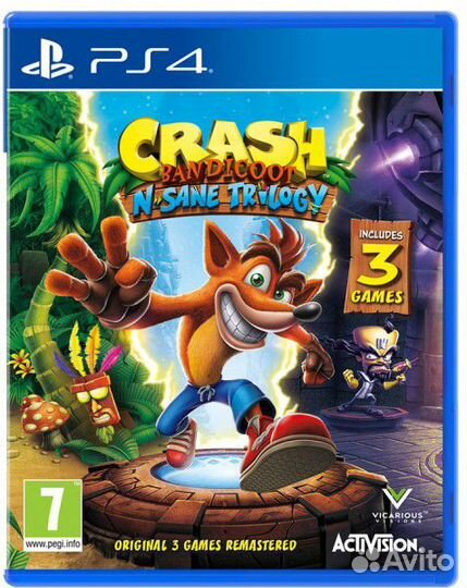 Sony PS4 диск Crash Bandicoot N'sane Trilogy,новый