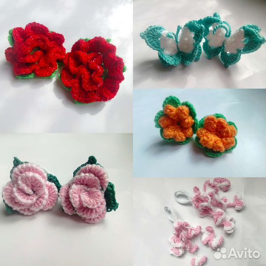 Резинка для волос ручной вязки комплект 2 шт