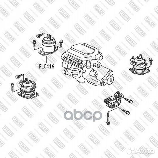 Опора двигателя правая FL0416 fixar