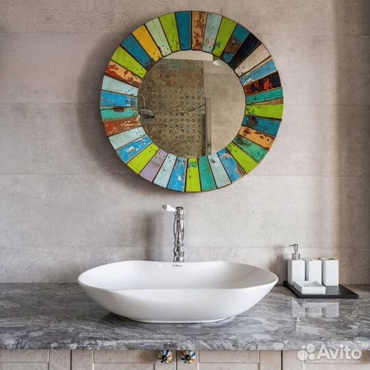 Зеркало круглое массив тик диаметр 75 Бали Индонез