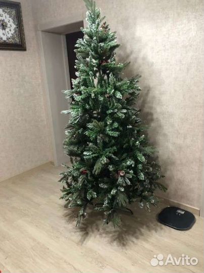 Елка искуственная литая зелёная новогодняя пихта