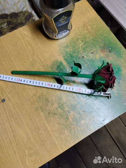 Роза ручной работы из металла 1 мм крашеная