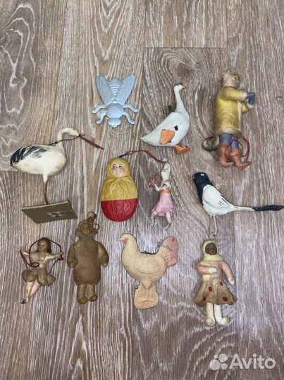 Елочные игрушки ватные СССР