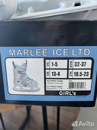 Коньки детские k2 marlee ice ltd 19,5-23 см