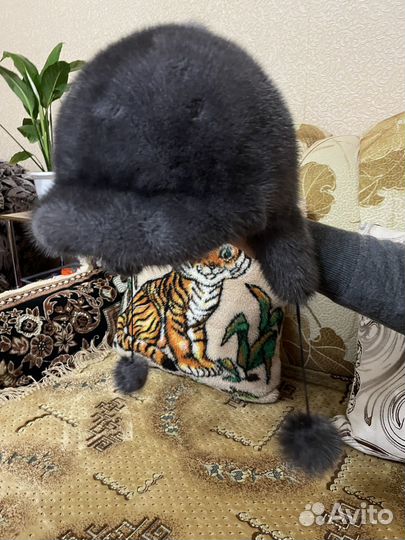 Шапка ушанка норковая женская