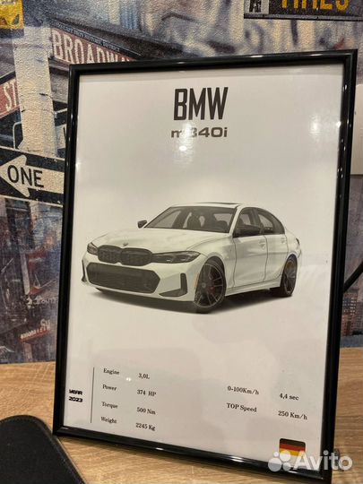 Постер с автомобилем