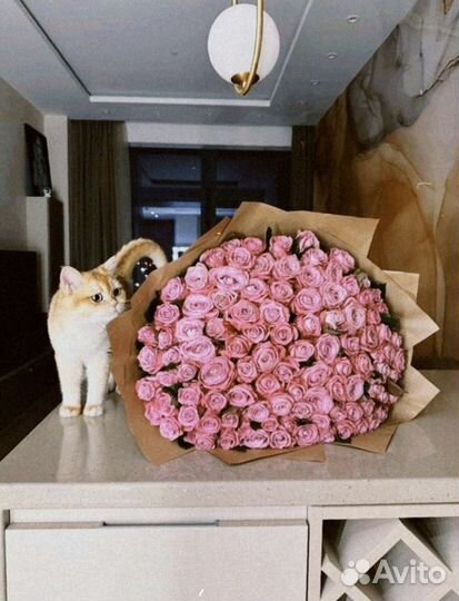 Цветы букеты 101 роза